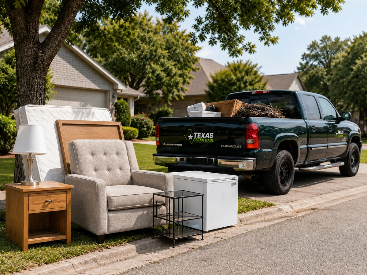 Curbside furniture and junk pickup by Texas Clean Haul